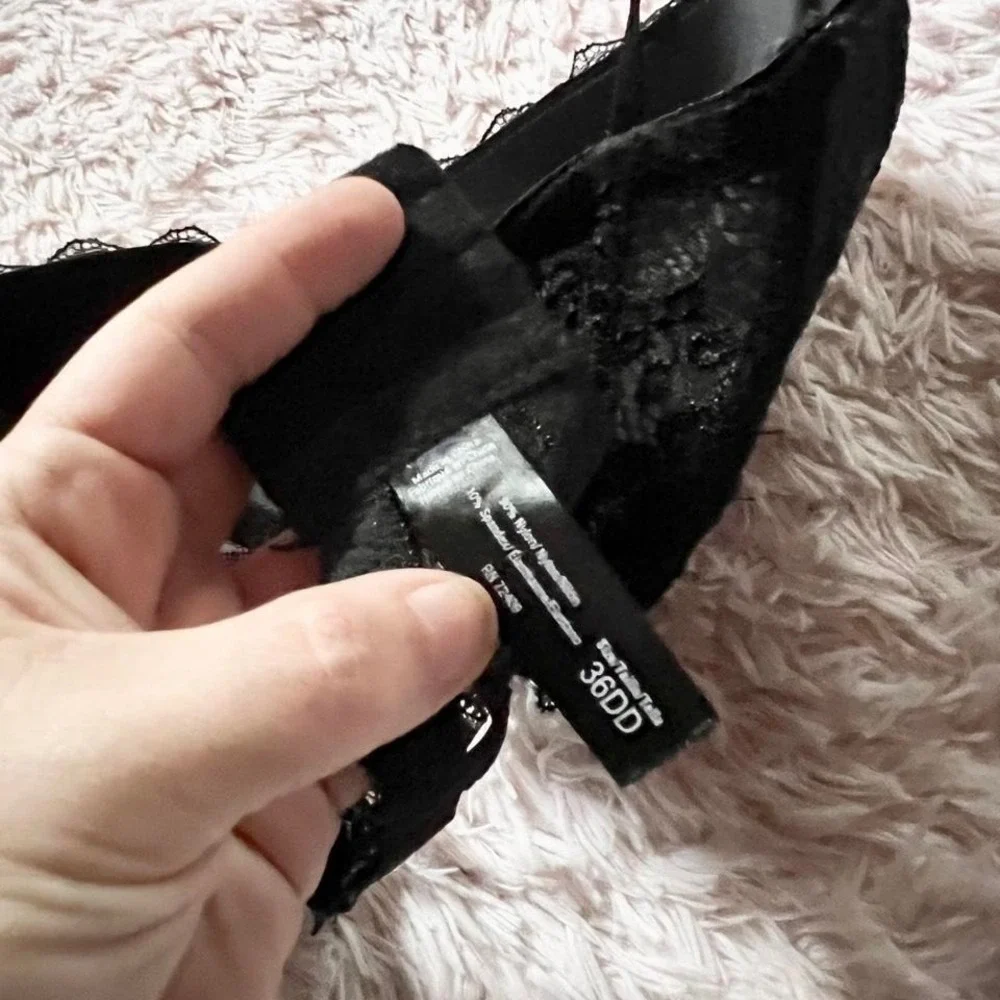 Black Lace‎ Padded Whinsygoth Sexy Lingerie Feminine Bra Womens 36DD Dark Fairy
